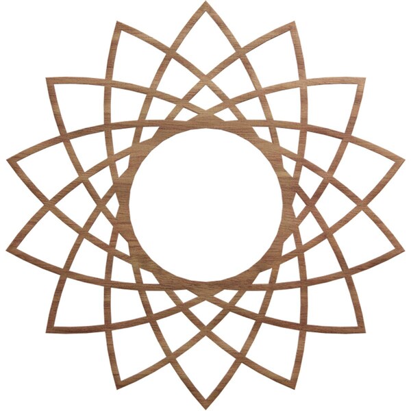 Ekena Millwork Eleanor Wood Fretwork Pierced Ceiling Medallion, Walnut, 28"OD x 10 3/4"ID x 1/4"T CMWP28X28X0250EAWA - main
